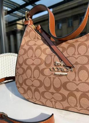 Женская сумка из эко-кожи coach коач молодежная, брендовая сумка-клатч маленькая через плечо7 фото