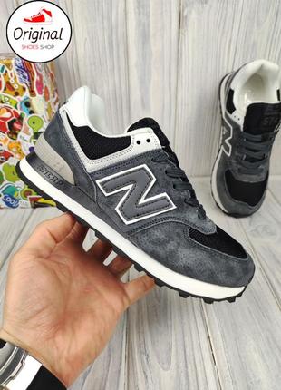 Женские кроссовки new balance 574 gray black white