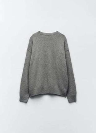 Кашеміровий светр zara сірого кольору2 фото
