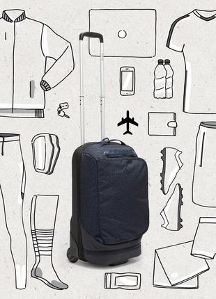 Спортивный чемодан сумка рюкзак на колесах kipsta urban 30л 53 x 34 x 21см черный6 фото