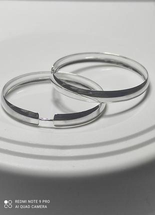 Срібні сережки-кільця "конго" д-40 мм1 фото