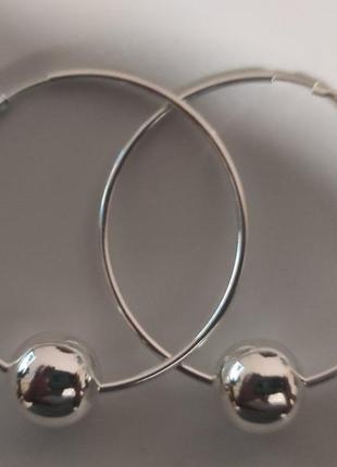 "серьги-кольца конго с шариком" д-40мм2 фото