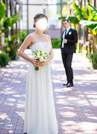 Весільну сукню в грецькому стилі ампір, айворі, jeune mariee