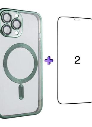 Чехол apple iphone 13 pro чехол с магсейфом с защитой камеры + подарок (2 защитних стекла)
