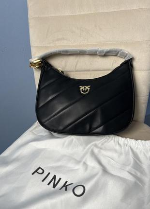 Женская сумка из эко-кожи pinko lady black пинко молодежная, брендовая сумка маленькая через плечо1 фото
