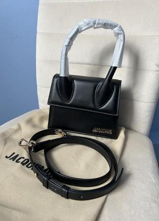Жіноча сумка з еко-шкіри jacquemus  black молодіжна, брендова сумка-клатч маленька через плече1 фото