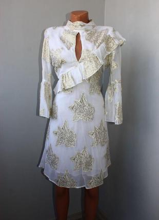 Натуральное нежнейшее платье miss selfridge с люрексом,1 фото