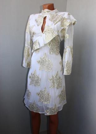 Натуральное нежнейшее платье miss selfridge с люрексом,2 фото