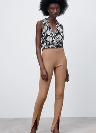 Трикотажные брендовые высокой посадки женские брюки3 фото