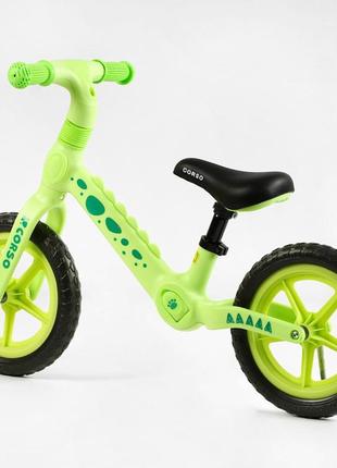 Дитячий біговел corso cs-12716 салатовий, колеса eva 12' дюймів із нейлоновою рамою та вилкою, велобіг3 фото