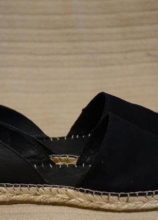 Отличные комбинированные черные кожаные эспадрильи pieces даниия 37 р.( 23 см.)