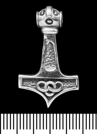 Кулон молот тора з символом нескінченності (срібло, 925 проба) (sp-132)1 фото