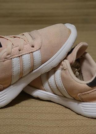 Легкие розовые текстильные кроссовки для девочки adidas 24 р.