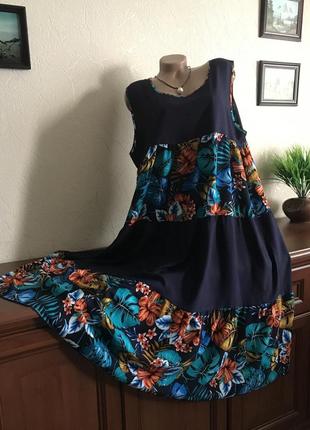 Стильное роскошное платье-сарафан бохо-стиль натуральное! 50-62р3 фото