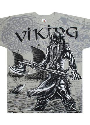 Футболка full print viking (valhalla) (grey t-shirt) (eu-p), размер m