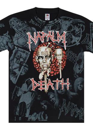 Футболка full print napalm death (european tour 1994) (black t-shirt) (eu-p), размер m