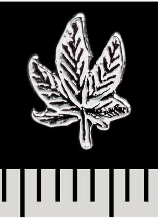 Сережка-гвоздик hemp leaf (срібло, 925 проба) (sn-049)