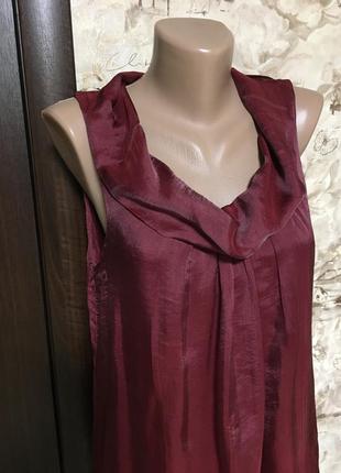 Воздушная шёлковая блуза цвета марсала,италия3 фото