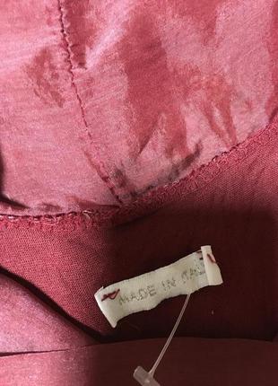 Воздушная шёлковая блуза цвета марсала,италия8 фото