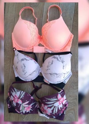 Victoria's secret бюстгальтер лиф 36d 80d комплект из 3хшт