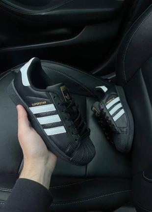 Adidas superstar black2 фото