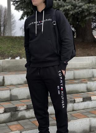 Костюм tommy hilfiger мужской черный спортивный костюм