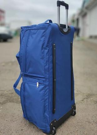 Дорожная вместительная сумка на колесах, большая прочная тканевая мужская сумка на 2х колесиках2 фото