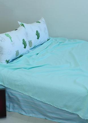Хлопковый комплект постельного белья на лето с покрывалом пике1 фото