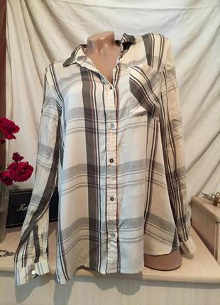 Мягкий хлопок рубашка в клетку свободная