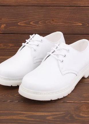 Dr martens 1461 mono white4 фото