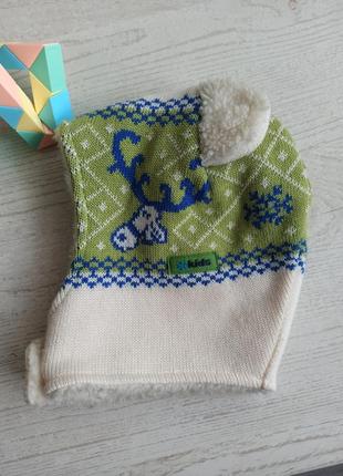 Шапка шлем kama с ушками, шерсть🐻