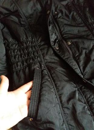 Деми курточка черная удлиненная5 фото