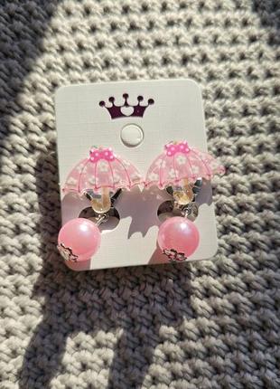 Дитячі кліпси для вух сережки гарні для дівчинки парасольки вісюльки дівчат прикраси біжут...