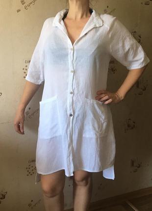 Белое пляжное платье xxxl , xxl, xl, халатик