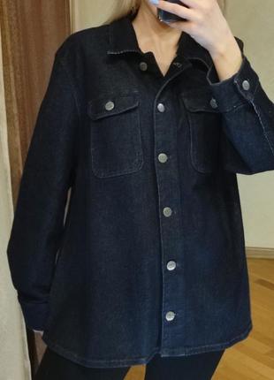 Джинсовая куртка рубашка большого размера батал4 фото