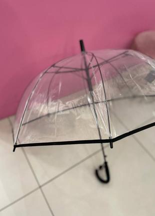 Детские прозрачные зонты с белым и с черной окантовкой + свисток.1 фото