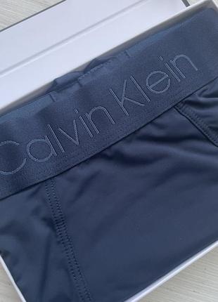 Мужские темно-синие боксеры calvin klein low rise trunk7 фото