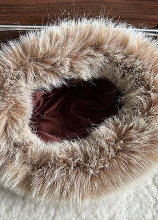 Теплая зимняя шапка из чистой шерсти с эко мехом6 фото