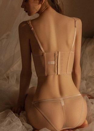 Комплект женского белья бюстье корсет со стрингами3 фото
