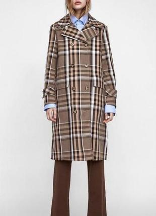 Zara тренч/плащ/пальто в клітинку в стилі burberry2 фото