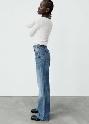 Джинси zara, джинси wide leg zara, широкі джинси zara2 фото