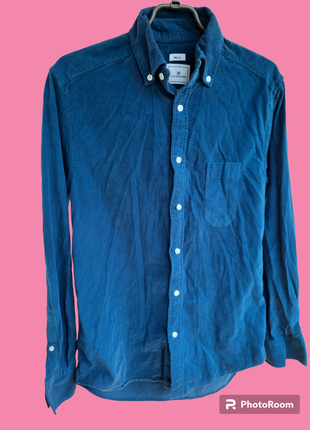 Очень красивая велюровая рубашка рубашка блуза темно синего глубокого цвета2 фото