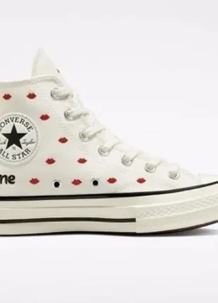 Кеди converse chuck 70 embroidered lips white