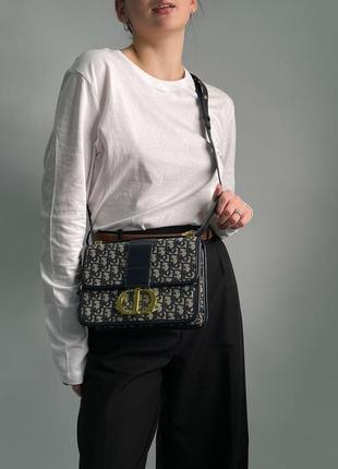 Стильная натуральная женская сумка christian dior текстиль на плече диор