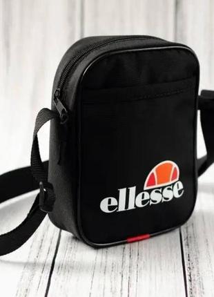 Мужская сумка мессенджер ellesse set черная спортивная барсетка тканевая сумка через плечо2 фото