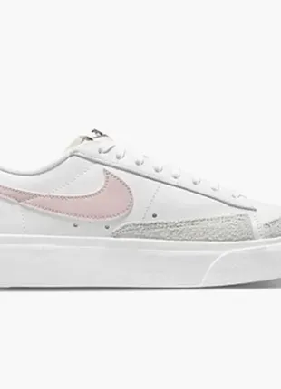 Кеди nike blazer low platform white pink glaze