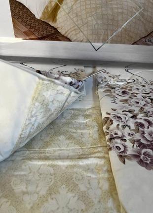 Роскишный комплект постельного белья качественный хлопковый сатин4 фото