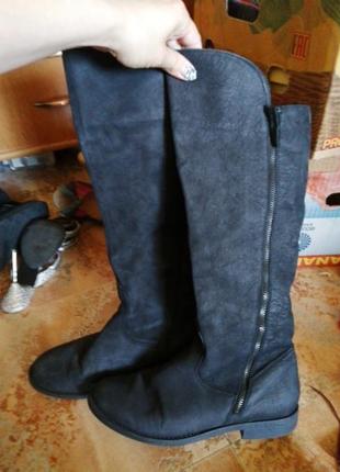 Сапоги кожа черные 38р деми