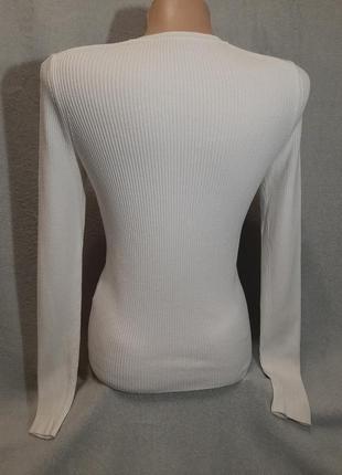 Базовый женский трендовый лонгслив/реглан кофта zara knit молочный цвет размер s2 фото