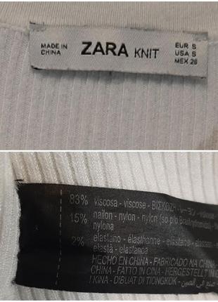 Базовый женский трендовый лонгслив/реглан кофта zara knit молочный цвет размер s10 фото